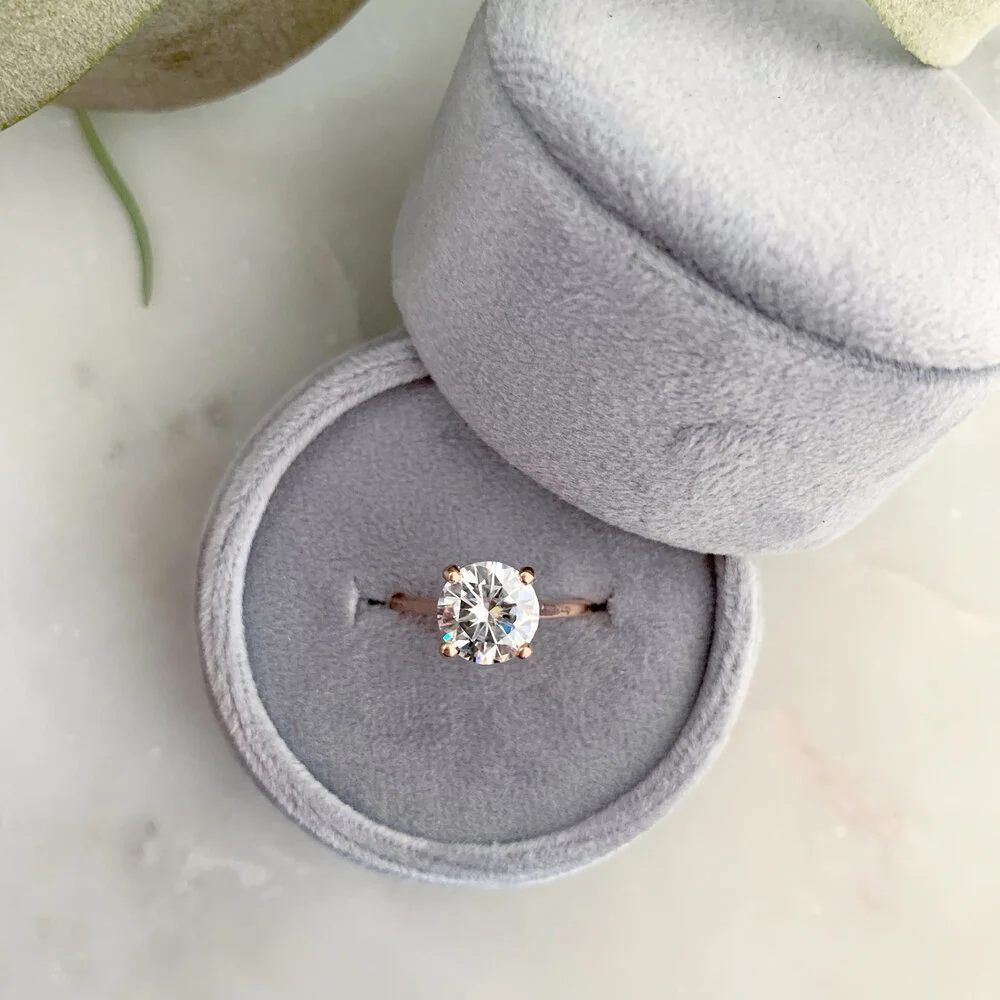 Valencia engagement ring with 1.9 carat round brilliant cut moissanite